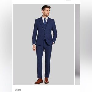 Egara Men's Navy Two-Button Blazer
